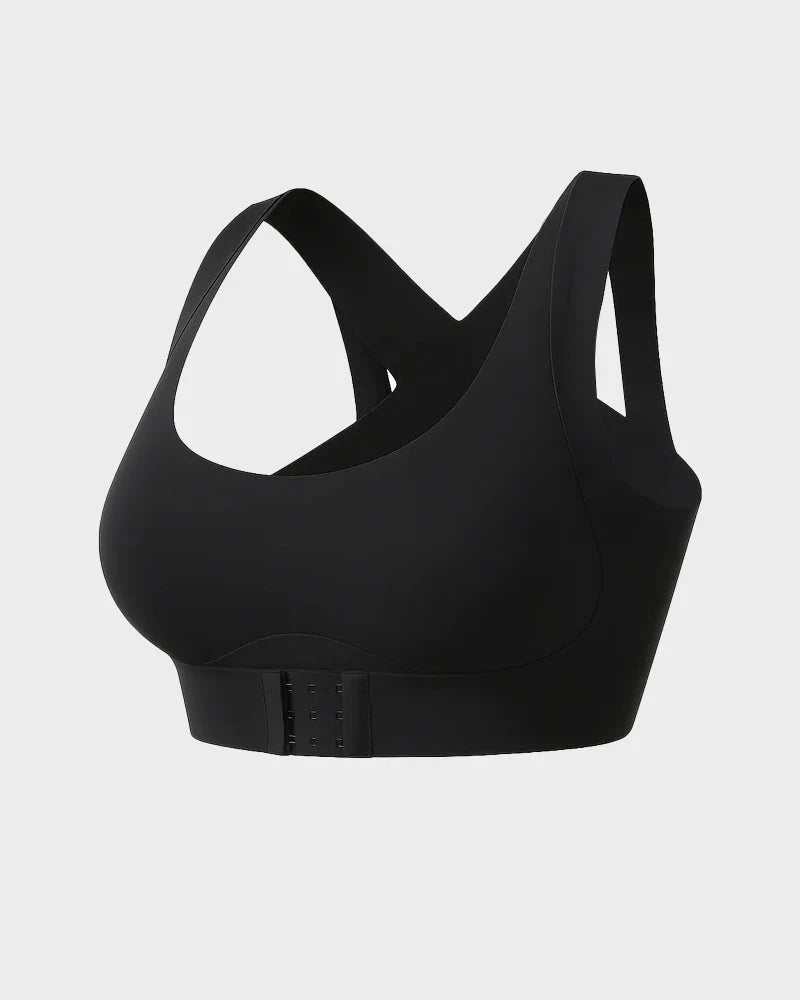 Cross Back Front Closure Wireless Posture Support Bra