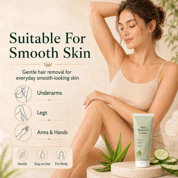 Natural Gentle Hair Removal Cream | For Women & Men, Sensitive Skin