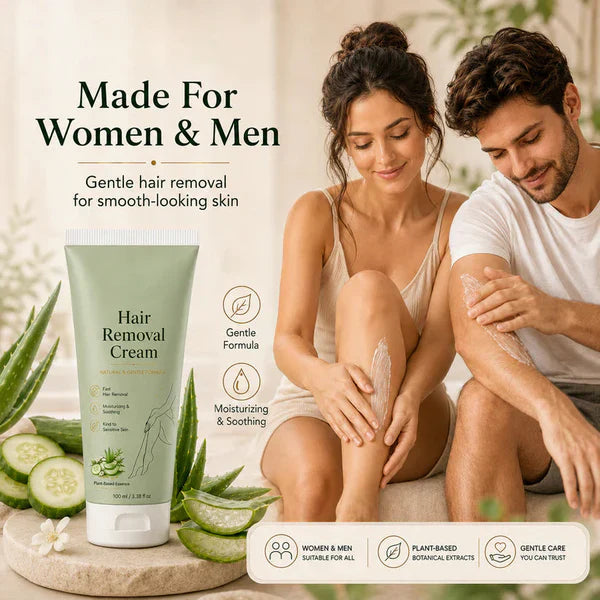 Natural Gentle Hair Removal Cream | For Women & Men, Sensitive Skin