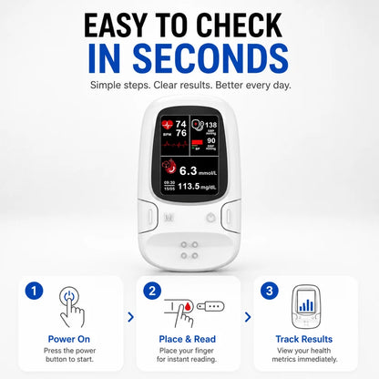 ⚕️ Non-Invasive Daily Health Tracker | 💧 Needle-Free Wellness Trend Monitoring Device