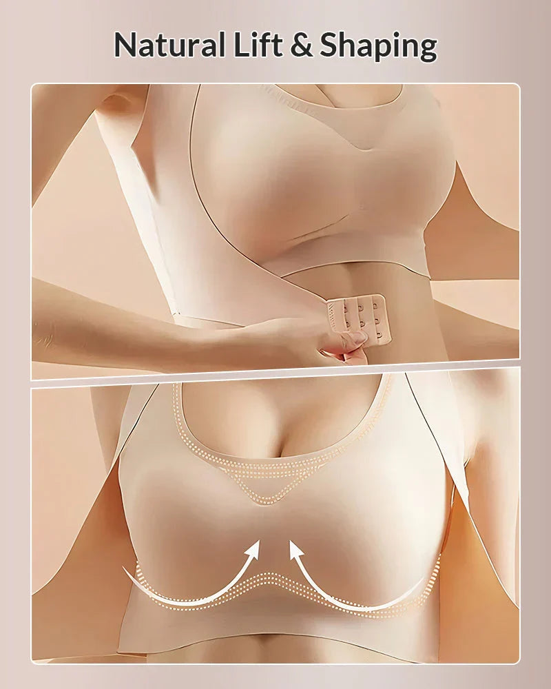 Cross Back Front Closure Wireless Posture Support Bra