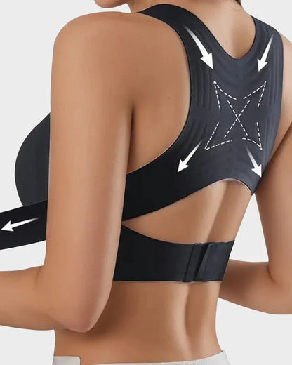 Cross Back Front Closure Wireless Posture Support Bra