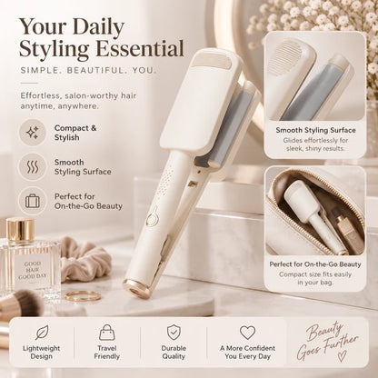 🌸 LIMITED-TIME 50% OFF! ✨ 32MM Wavy Hair Curler – Big Bouncy Curls, 4 Adjustable Heat Settings & Negative Ion Care – Salon-Quality Styling at Home 💇‍♀️
